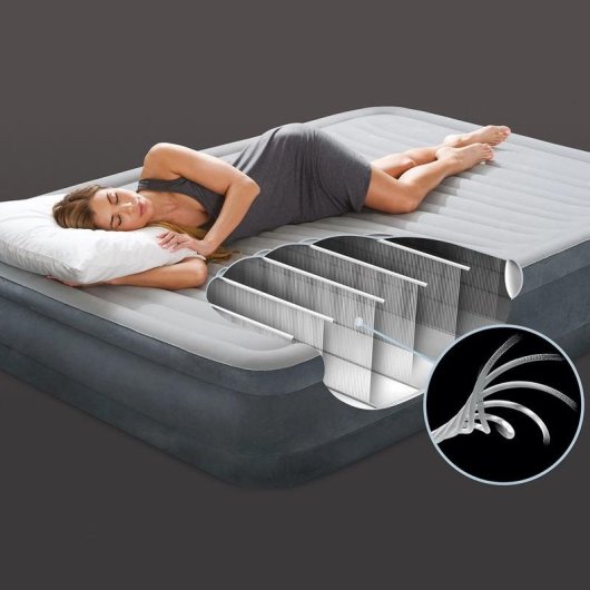 Matelas Individuel Intex DuraBeam Comfort-Plush Elevated avec Pompe à Air Intégrée