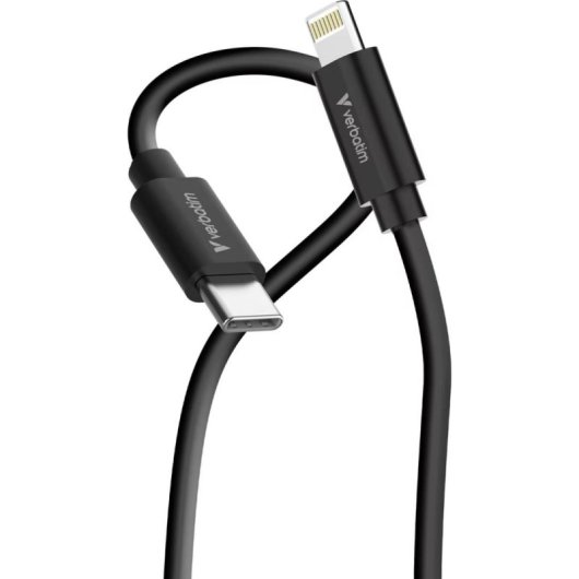 Cable Verbatim USB-C a Lightning 1 m Blanco/Negro 2 unidades
