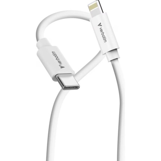Cable Verbatim USB-C a Lightning 1 m Blanco/Negro 2 unidades