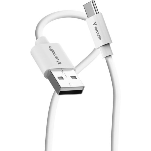 Kabel USB Verbatim 32393 1 m USB A nach USB C USB 2.0 Schwarz und Weiß