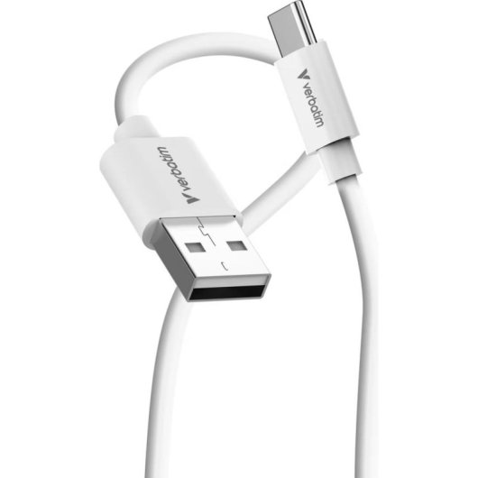 Kabel USB Verbatim 32393 1 m USB A nach USB C USB 2.0 Schwarz und Weiß