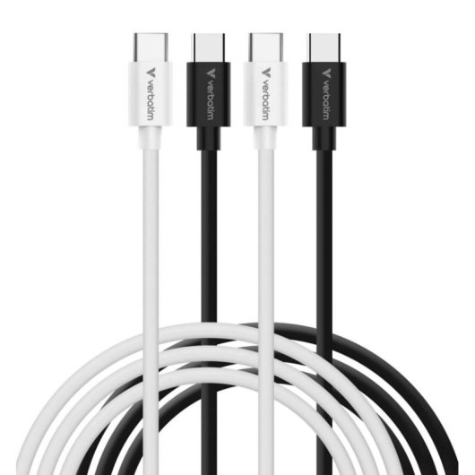 USB-C zu USB-C Kabel Verbatim 32391 1 m USB 2.0 60W Schwarz Weiß