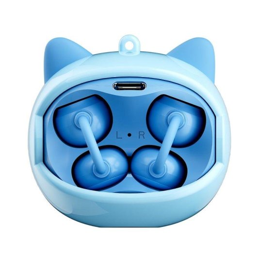Écouteurs Blackview Airbudsk1 Bluetooth 6.0 sans fil pour enfants, design ludique bleu