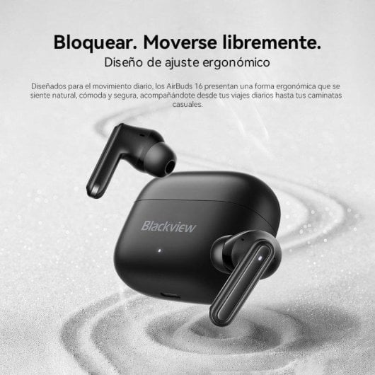 Auriculares Blackview Airbuds16 sem fios Bluetooth 6.0, driver 13 mm, Type-C, preto