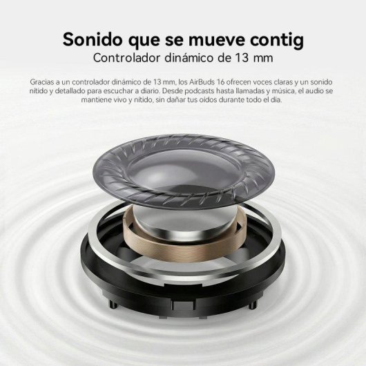 Auriculares Blackview Airbuds16 sem fios Bluetooth 6.0, driver 13 mm, Type-C, preto