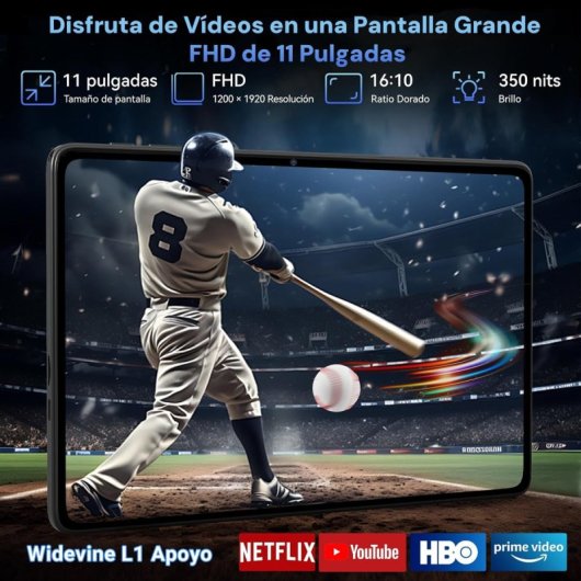 Tablet T90 WiFi 11" 8GB 128GB Azul con Teclado y Stylus Pen