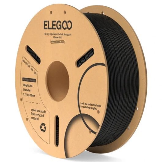 Elegoo PLA Negro 1,75 mm/ 1000 g Paper Spool