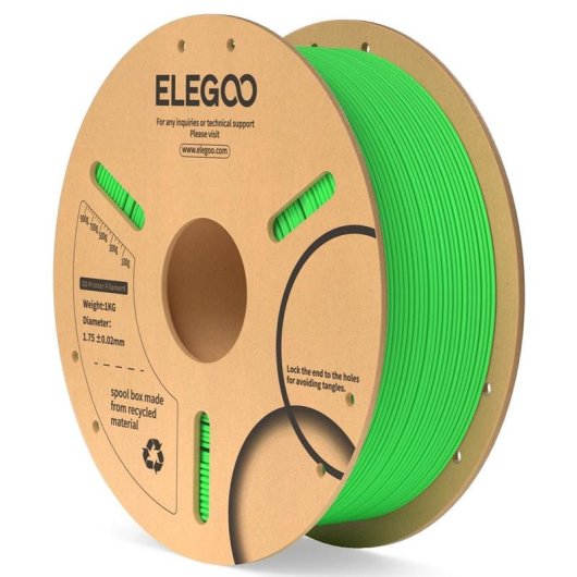 Filamento PLA Elegoo Verde claro 1,75 mm 1 kg para impressão 3D precisa