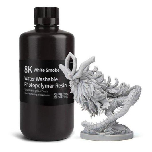 Resina fotopolimérica Elegoo 8K Standard White Smoke 1000g lavable con agua