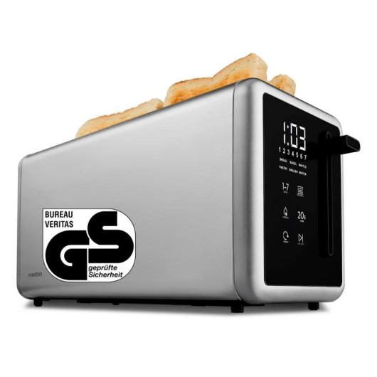 Tostadora MEDION MD 12103 4 rebanadas 1450 W acero inoxidable