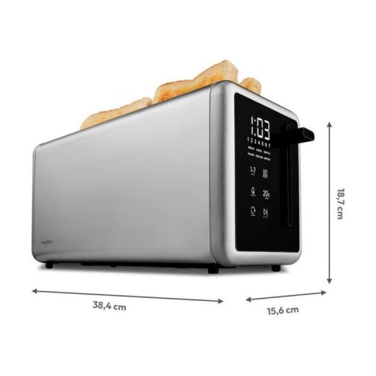 Tostadora MEDION MD 12103 4 rebanadas 1450 W acero inoxidable