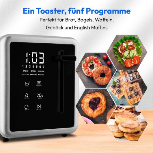 Tostadora MEDION MD 12103 4 rebanadas 1450 W acero inoxidable