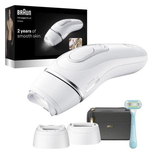 Depiladora Luz Pulsada IPL Braun Silk-expert Pro 5 PL5234 10 Niveles 2 Cabezales