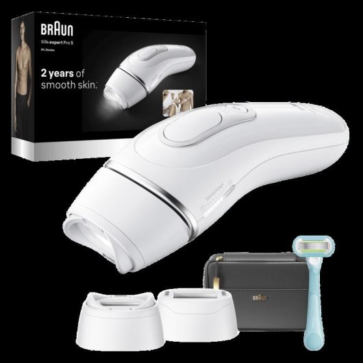 Depiladora Luz Pulsada IPL Braun Silk-expert Pro 5 PL5234 10 Niveles 2 Cabezales