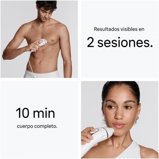Depiladora Luz Pulsada IPL Braun Silk-expert Pro 5 PL5234 10 Niveles 2 Cabezales
