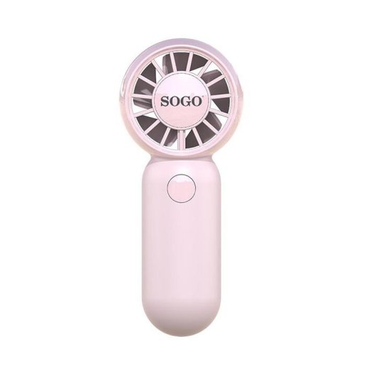 Mini Ventilateur de Main SOGO VEN-SS-21145-PI 3W 3 Vitesses BLDC Rechargeable Rose