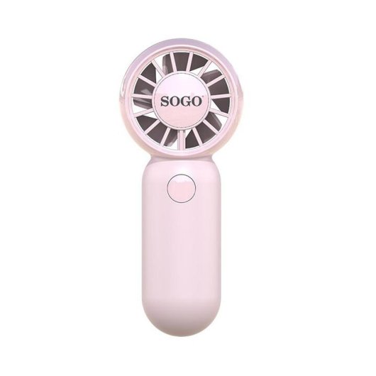 Mini Ventilateur de Main SOGO VEN-SS-21145-PI 3W 3 Vitesses BLDC Rechargeable Rose