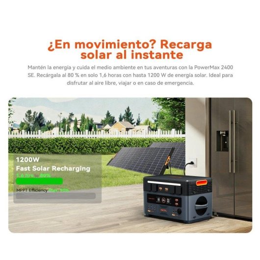 Estación de energía OSCAL Powermax 2400 SE 2016Wh batería LiFePO4 8 puertos panel solar con UPS