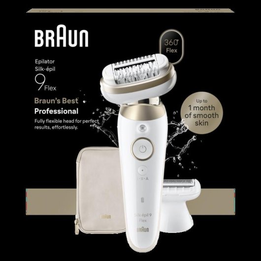 Depiladora Elétrica Braun Silk-épil 9 Flex 9-060 sem Fios 2 Velocidades 2 Cabeças Seco e Húmido
