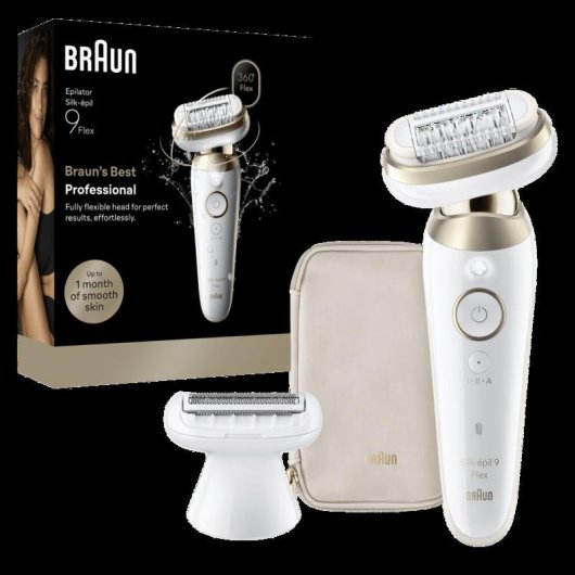 Depiladora Elétrica Braun Silk-épil 9 Flex 9-060 sem Fios 2 Velocidades 2 Cabeças Seco e Húmido