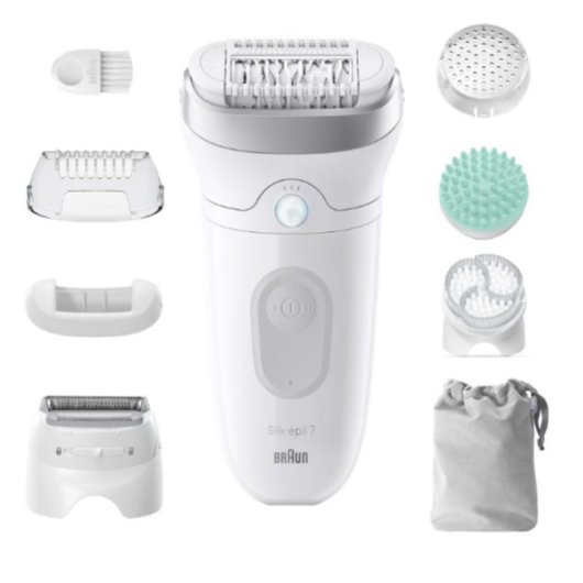 Depiladora Eléctrica Braun Silk-épil 7 7-081 Inalámbrica 2 Velocidades 6 Cabezales Seco y Húmedo