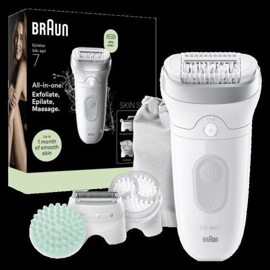 Depiladora Eléctrica Braun Silk-épil 7 7-081 Inalámbrica 2 Velocidades 6 Cabezales Seco y Húmedo