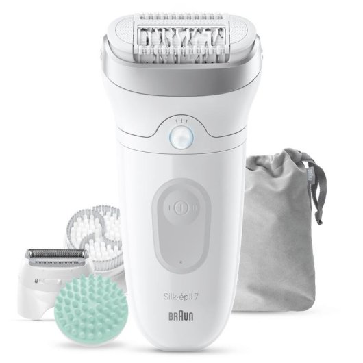 Depiladora Eléctrica Braun Silk-épil 7 7-081 Inalámbrica 2 Velocidades 6 Cabezales Seco y Húmedo