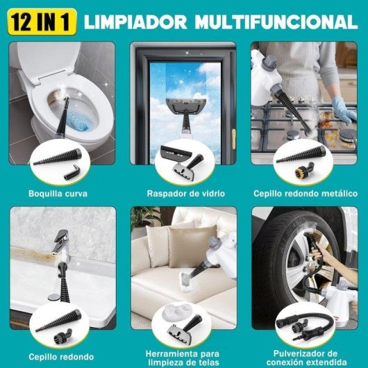 Limpiador a vapor portátil Rolipo 1050 W 440 ml pistola de vapor doméstica multifunción