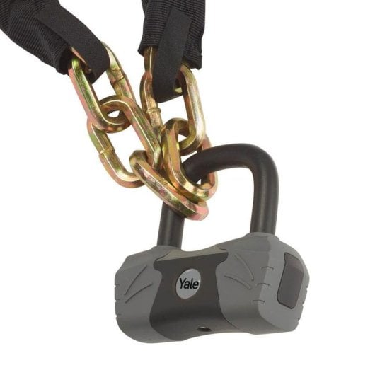 Candado de Cadena Yale para Bicicleta 1,1 m con Llave y Cerradura de Titanio Oro