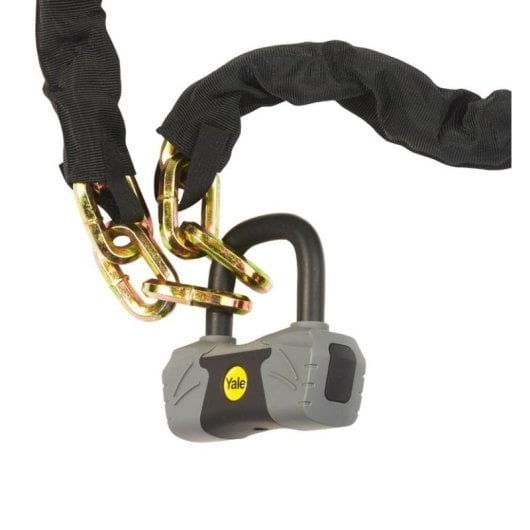 Candado de Cadena Yale para Bicicleta 1,1 m con Llave y Cerradura de Titanio Oro