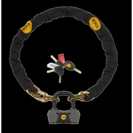 Candado de Cadena Yale para Bicicleta 1,1 m con Llave y Cerradura de Titanio Oro