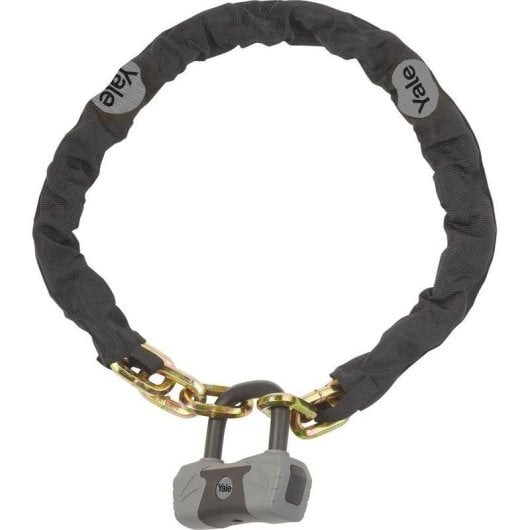 Candado de Cadena Yale para Bicicleta 1,1 m con Llave y Cerradura de Titanio Oro