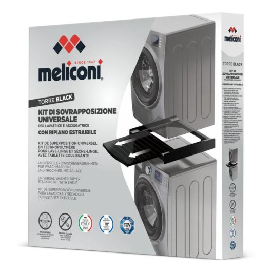 Kit de Apilado para Lavadora y Secadora Meliconi Torre Black Universal