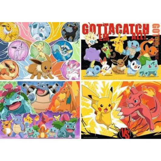 Puzzle Ravensburger Pokémon-Kumpels 4x100 Pezzi Bambini 5 anni