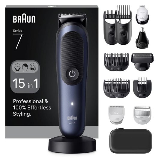 Cortapelos Multifunción Braun 80789909 Inalámbrico 21 Longitudes 120min 10 Peines Seco y Húmedo