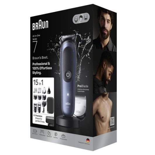 Cortapelos Multifunción Braun 80789909 Inalámbrico 21 Longitudes 120min 10 Peines Seco y Húmedo