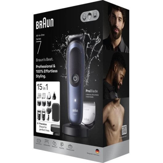 Cortapelos Multifunción Braun 80789909 Inalámbrico 21 Longitudes 120min 10 Peines Seco y Húmedo