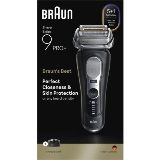 Afeitadora Facial Braun Series 9 Pro+ 9610S Inalámbrica 60min Seco y Mojado 5 Láminas Carga Rápida