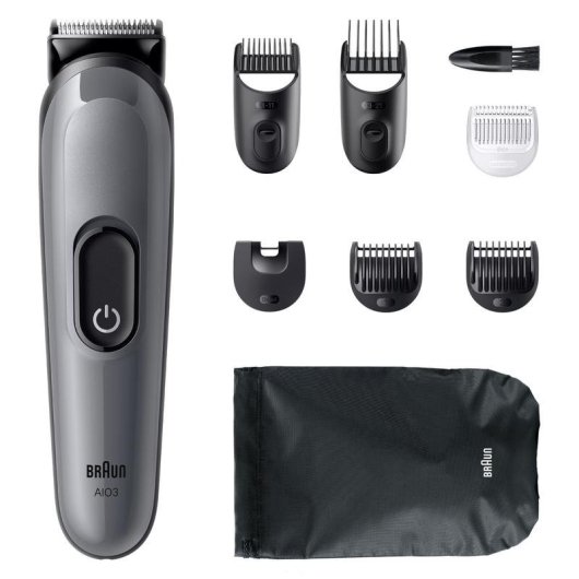 Máquina de Cortar Cabelo Multifunções Braun 80789915 Sem Fios 21 Comprimentos 50min 6 Pentes À Prova de Água