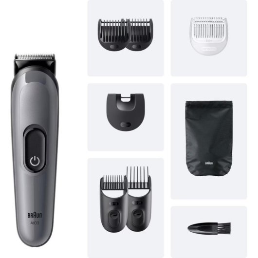 Máquina de Cortar Cabelo Multifunções Braun 80789915 Sem Fios 21 Comprimentos 50min 6 Pentes À Prova de Água