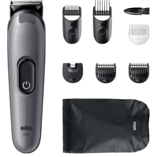 Máquina de Cortar Cabelo Multifunções Braun 80789915 Sem Fios 21 Comprimentos 50min 6 Pentes À Prova de Água