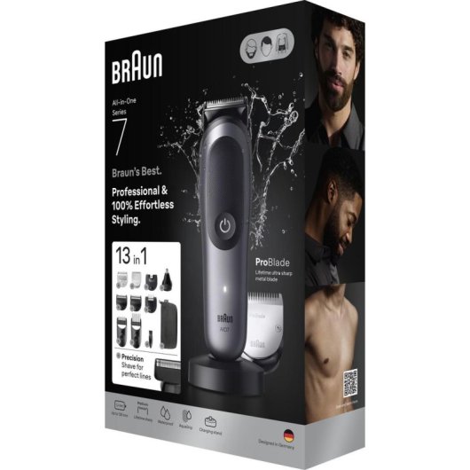Multifunktions-Haarschneider Braun 80789908 Kabellos 120min 21 Schnittstufen 9 Aufsätze Wasserdicht