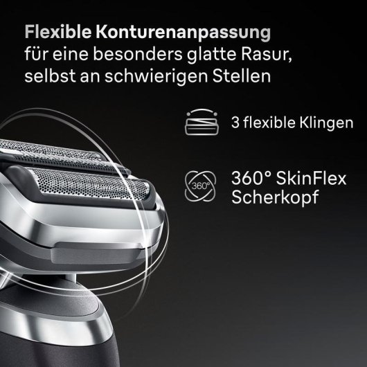 Rasoir Visage Braun Series 7 72-N1620s Sans Fil 60min Sec et Mouillé 3 Grilles Charge Rapide