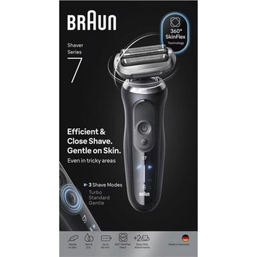 Rasoir Visage Braun Series 7 72-N1620s Sans Fil 60min Sec et Mouillé 3 Grilles Charge Rapide