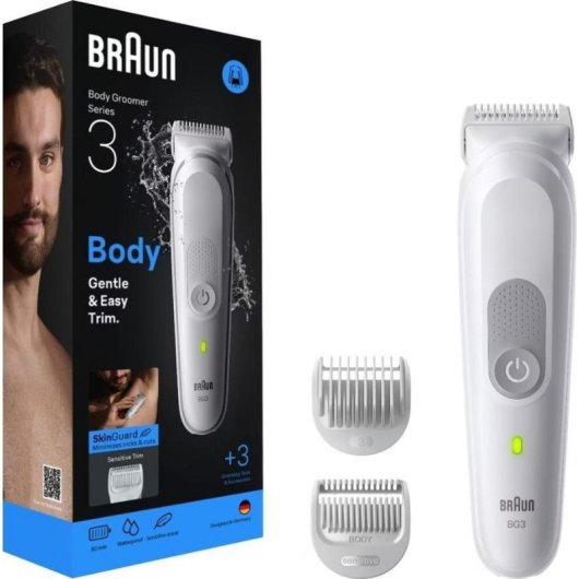 Afeitadora Corporal Braun Series 3 80789711 Inalámbrica 80min Seco y Mojado 1 Peine SkinGuard