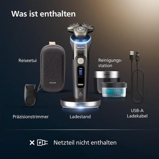 Afeitadora Facial Philips i9000 Prestige Ultra XP9405/31 Inalámbrica 60min Seco y Mojado 3 Cuchillas Carga Rápida