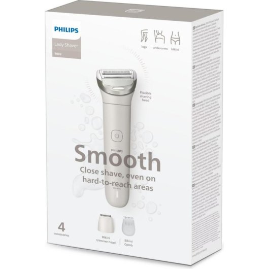 Afeitadora Corporal Philips 8000 Series BRL147/00 Inalámbrica 100min Seco y Mojado 3 Láminas Estuche