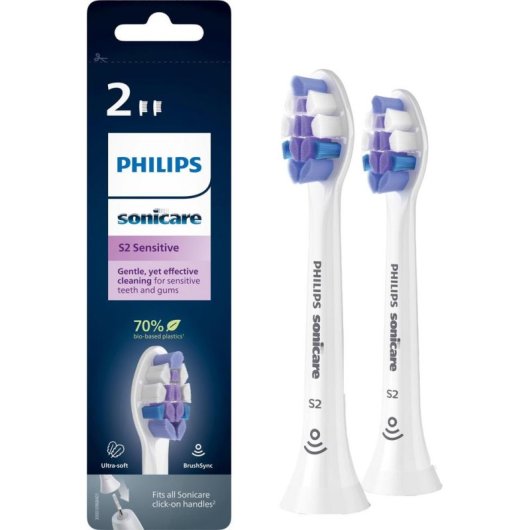 Cabezal Cepillo de Dientes Philips Sonicare HX6052/87 Pack 2 Unidades Extra Suave Encías Sensibles