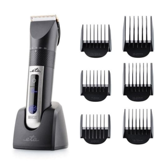 Máquina de Cortar Cabelo Profissional ETA Marcus Sem Fios 0,5-2,5 mm 80min 6 Pentes Lâmina Cerâmica