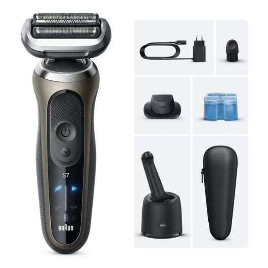 Rasoir Visage Braun Series 7 72-C7200cc Sans Fil 60min Sec et Mouillé 3 Lames Charge Rapide